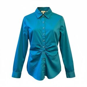 New York & Company Turquoise Button-Down Shirt